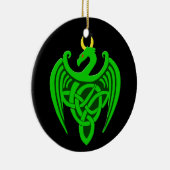 グリーンセルティックドラゴンオーナメント セラミックオーナメント (右)