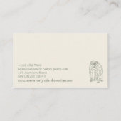 グリーンセージのクリーム動物ローポリモンキー 名刺 (裏面)