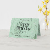 グリーンセージゆりザバレーカスタム誕生日カード カード (黄色い花)