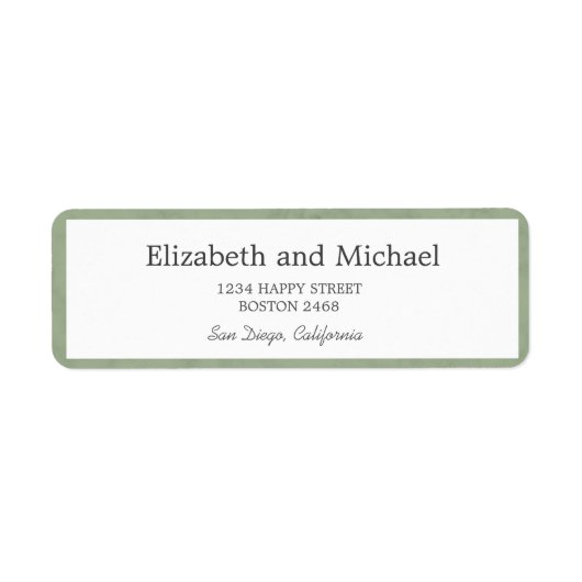 グリーンセージエレガントマーブルモダンシック結婚ズ ラベル (正面)