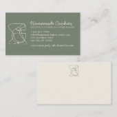 グリーンセージクリームワンサイドフードベーカリー調理師 名刺 (正面/裏面)