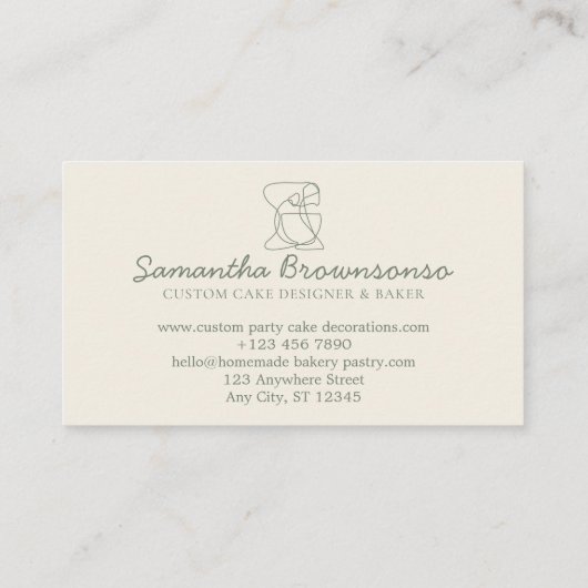 グリーンセージクリーム自家製フードベーカリー調理師 名刺 (裏面)