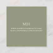 グリーンセージシンプルウィステリアQRコードスクエアRSVP エンクロージャーカード (裏面)