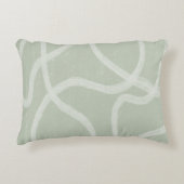 グリーンセージホワイト抽象芸術装飾用クッション アクセントクッション (正面)