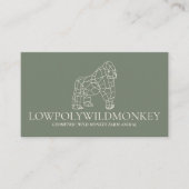 グリーンセージ動物ローポリゴリラモンキー 名刺 (正面)