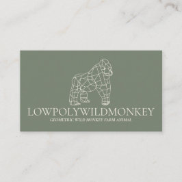 グリーンセージ動物ローポリゴリラモンキー 名刺
