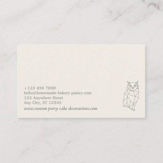 グリーンセージ動物低ポリフクロウ 名刺 (裏面)