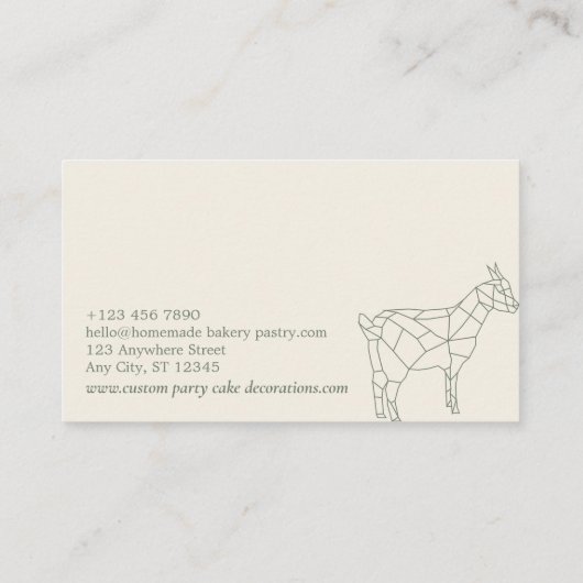 グリーンセージ動物低ポリ農家ヤギ 名刺 (裏面)