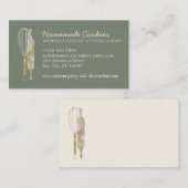 グリーンセージ空白のクリームノートフードベーカリー調理師 名刺 (正面/裏面)