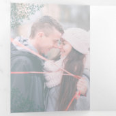 グリーンセージ葉モノグラムアートフォトウェディングプログラム 三つ折りプログラム (内部最初)