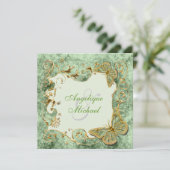 グリーンセージ金ゴールドカントリーウェディング 招待状 (スタンド正面)