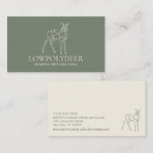 グリーンセージ アニマル ローポリ 鹿 名刺 (正面/裏面)