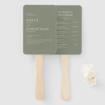 グリーンセージ ミニマル エレガント ウェディングプログラム