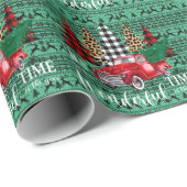 グリーンセータートナディアヴィンテージレッドトラッククリスマス ラッピングペーパー (ロールコーナー)
