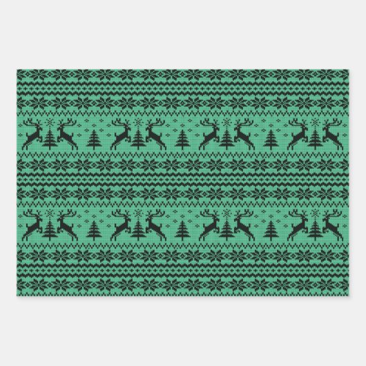 グリーンセータートナディースクリスマス ラッピングペーパーシート (正面)
