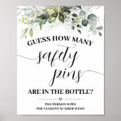 グリーンセーフティピンのベビーシャワーゲーム ポスター (正面)