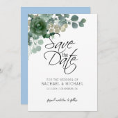 グリーンセーブザデート招待状テンプレート 招待状 (正面/裏面)
