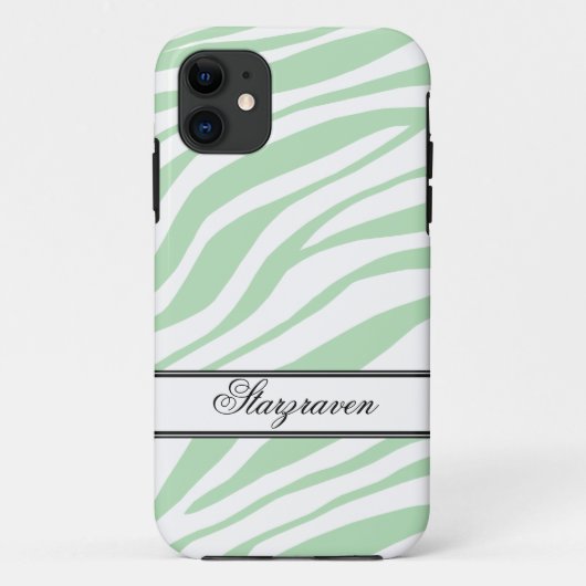 グリーンゼブラパーソナライズされたプリントiPhone 5ケース Case-Mate iPhoneケース (裏面)