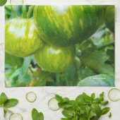 グリーンゼブラヘイルームトマトのつる植物 キッチンタオル (折り畳み)