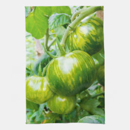 グリーンゼブラヘイルームトマトのつる植物 キッチンタオル
