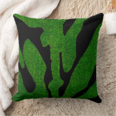 グリーンゼブラ枕 クッション (ブランケット)