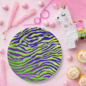 グリーンゼブラ ペーパープレート (パーティー)