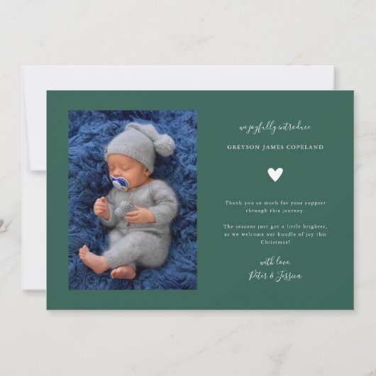 グリーンソヴェリメリーーホリデーベビー写真 案内状 (裏面)