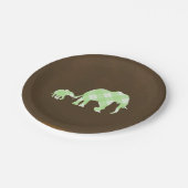 グリーンゾウ茶色のトレンディーモダン赤ちゃんシャワー ペーパープレート (アングル)
