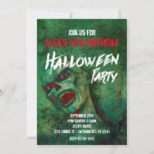 グリーンゾンビ ハロウィンパーティーの招待状 招待状 (正面)