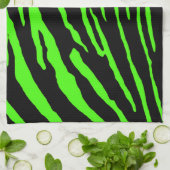 グリーンタイガーストライプズ キッチンタオル (折り畳み)