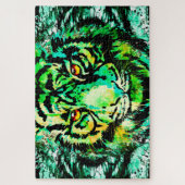 グリーンタイガーパズルカラフル – タイガージグソーパズル ジグソーパズル (縦)