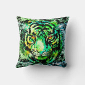 グリーンタイガーヘッド |タイガースケッチ装飾用クッション クッション (裏面)