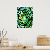 グリーンタイガーポスタープリント – グリーンタイガースケッチ ポスター (キッチン)