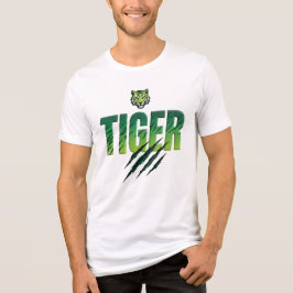 グリーンタイガー大胆なタイポグラフィ トライブレンドＴシャツ