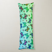 グリーンタイダイ蝶プリント抱き枕 ボディピロー (裏面 (縦))