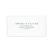 グリーンタイポグラフィウェディングRSVP住所 シール (正面)