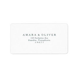 グリーンタイポグラフィウェディングRSVP住所 シール