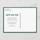 グリーンタイポグラフィフォトコラージュハッピーニューイヤー シーズンポストカード (裏面)