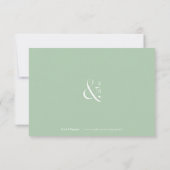 グリーンタイポグラフィミニマルQRコ結婚ード 出欠カード (裏面)