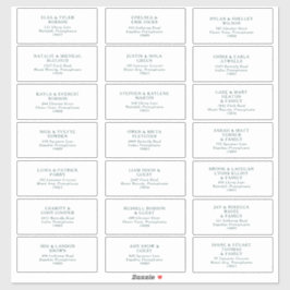 グリーンタイポグラフィ結婚ズゲスト住所 シール