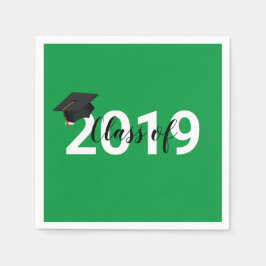 グリーンタイポグラフィ2019年卒業クラス スタンダードカクテルナプキン