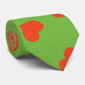 グリーンタイ赤いハート ネクタイ (ロール)