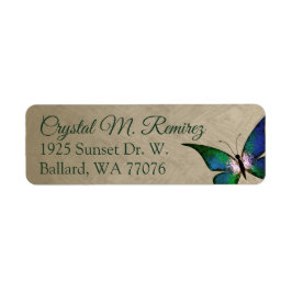 グリーンタウペバタフライ差出人住所ラベル ラベル