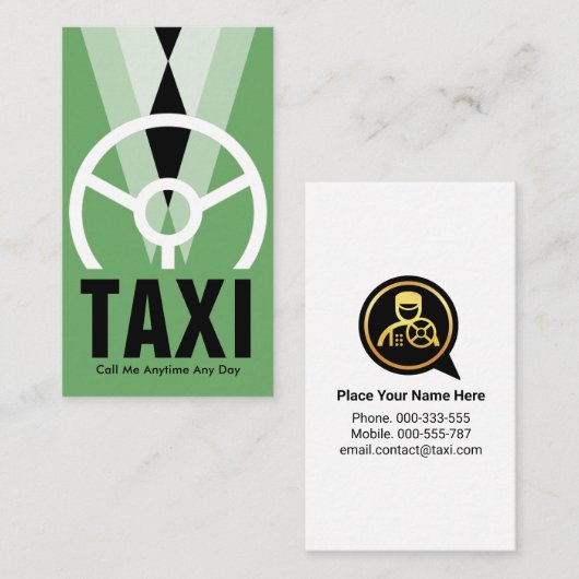 グリーンタキシードショーフールタクシー 名刺 (正面/裏面)