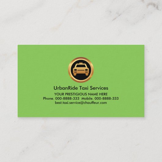 グリーンタクシーエレガンススペシャルタブショーフールタクシー 名刺 (裏面)