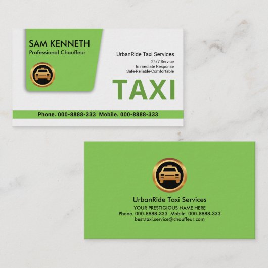 グリーンタクシーエレガンススペシャルタブショーフールタクシー 名刺 (正面/裏面)