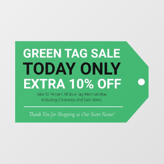 グリーンタグ クリアランスセール ウィンドウクリング ウィンドウサイン (シート)