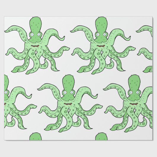 グリーンタコキャラクター予測できなシーモンスター ラッピングペーパー (フラット)