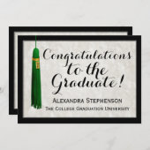 グリーンタッセル卒業祝い 招待状 (正面/裏面)