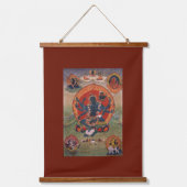 グリーンタラチベット仏教の神 吊り下げ型タペストリー (正面)